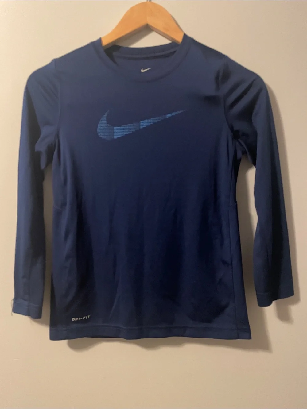 Nike Kids' Long Sleeve Dri-FIT Tee - Navy Blue